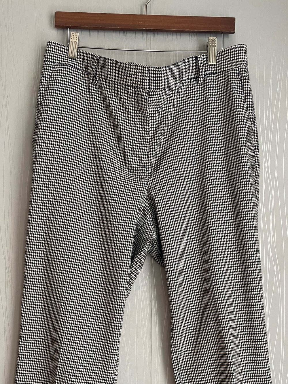 Ann Taylor Eva Houndstooth Ankle Pants Women’s Size 12 Black White Career Work - Picture 3 of 9
